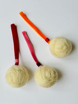 Christmas White Devon Fleece Baubles