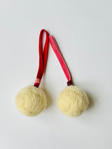 Christmas White Devon Fleece Baubles