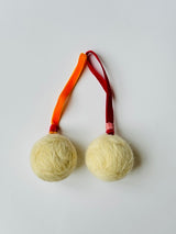 Christmas White Devon Fleece Baubles