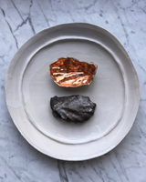 Porcelain Smoke Fired Shells with Copper Guilding