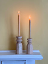 Harvest Carved Ash & Sycamore Candlesticks