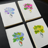 'Mimosa Woman in a Vase' Letterpress & Handpainted Notebooks