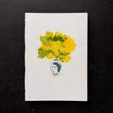 'Mimosa Woman in a Vase' Letterpress & Handpainted Notebooks