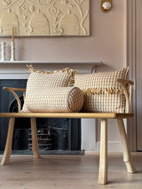 ‘Bonnie’ Handwoven Yellow and Pink Wool Cushions