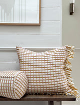 ‘Bonnie’ Handwoven Yellow and Pink Wool Cushions
