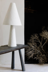 White Plaster & Brass Table Lamps