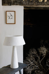 White Plaster & Brass Table Lamps