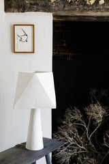 White Plaster & Brass Table Lamps