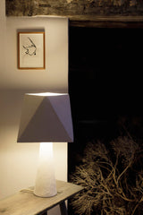 White Plaster & Brass Table Lamps