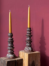 Celebratory Sgraffito Porcelain Candlesticks