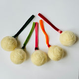 Christmas White Devon Fleece Baubles