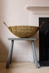 Deep, Curved Willow and Rush Basket