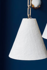 White Pâpier-Maché & Plaster Pendant Lamps