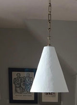 White Pâpier-Maché & Plaster Pendant Lamps