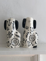 Pair of Floral Staffordshire Dogs