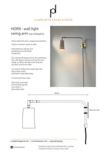 Horn & Brass Swing Arm Wall Light