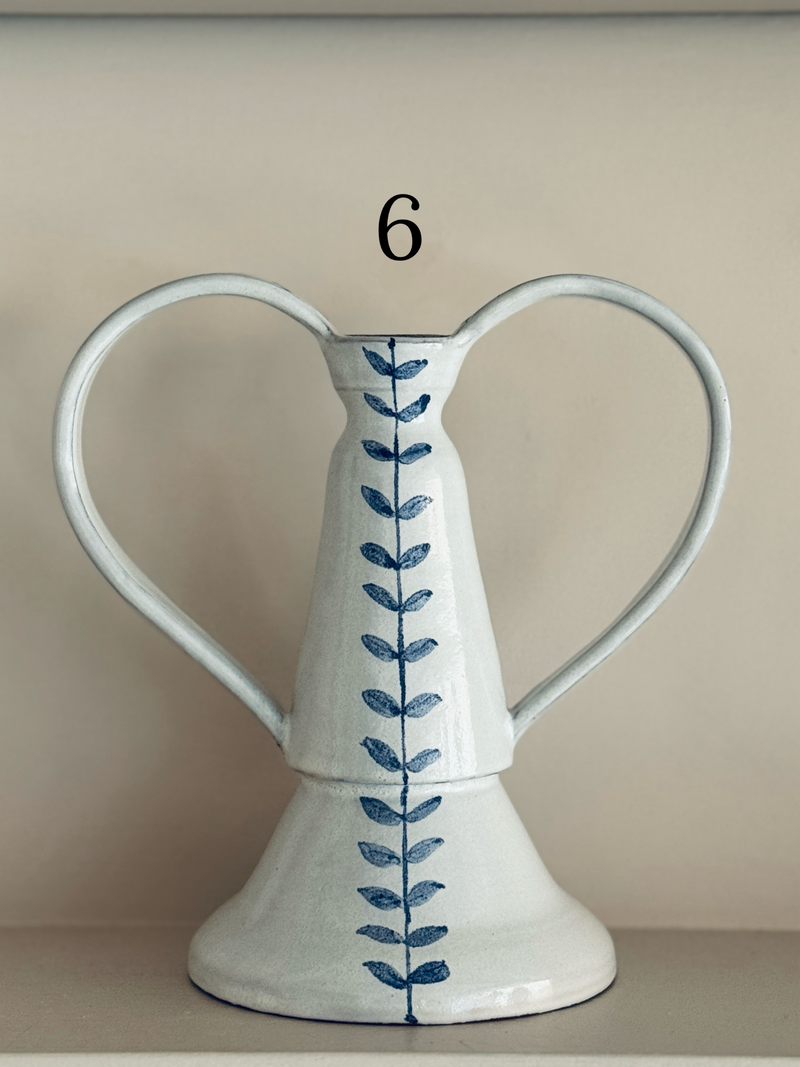 English Delftware Candlesticks - Emily Mitchell