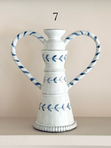 English Delftware Candlesticks - Emily Mitchell