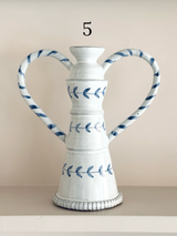 English Delftware Candlesticks - Emily Mitchell