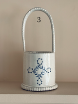 The Merchants Table Delft Ceramic basket vase Emily Mitchell double infinity motif