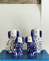 A Pair of Blue Spotted Staffordshire Dogs - Alex Sickling