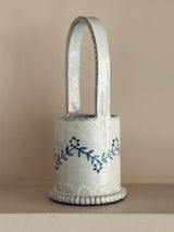 The Merchants Table Delft Ceramic basket vase Emily Mitchell sprigged zig zag