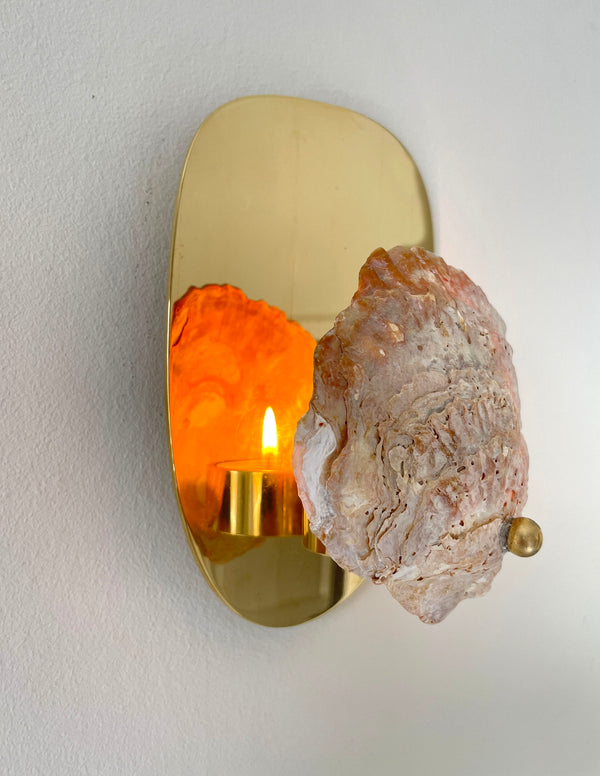 Norfolk Scallop Shell and Brass Wall Sconce