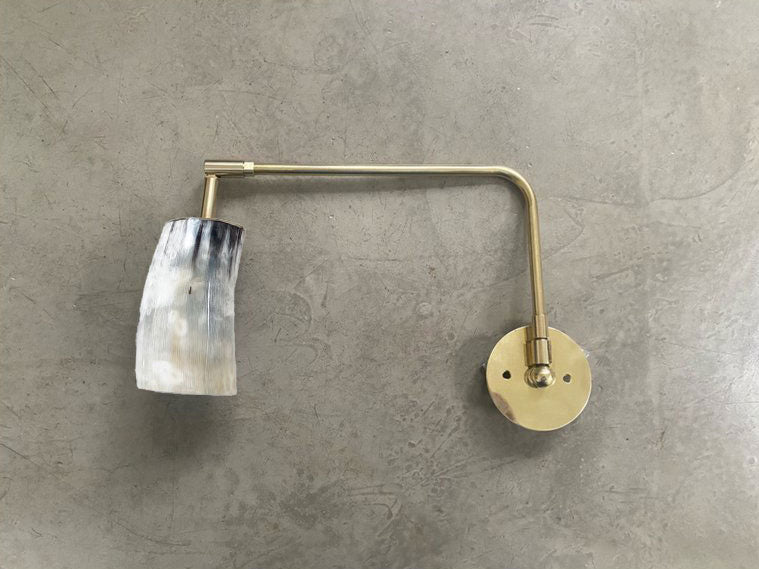 Horn & Brass Swing Arm Wall Light
