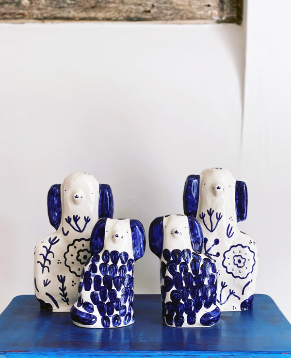 A Pair of Floral Staffordshire Dogs