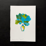 'Mimosa Woman in a Vase' Letterpress & Handpainted Notebooks
