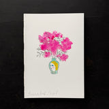 'Mimosa Woman in a Vase' Letterpress & Handpainted Notebooks
