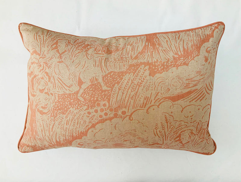 Apple Pickers Linen Cushions - Beki Bright