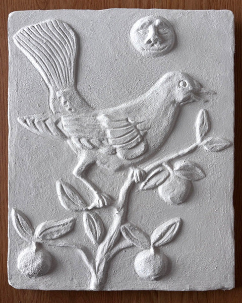 Blackbird, Moon & Apple Tree Pargetted Panel