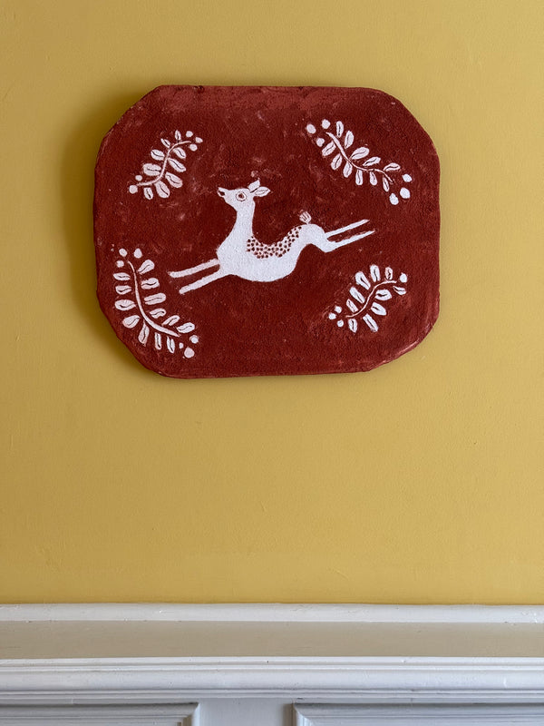 Fallow Deer Sgraffito Panel