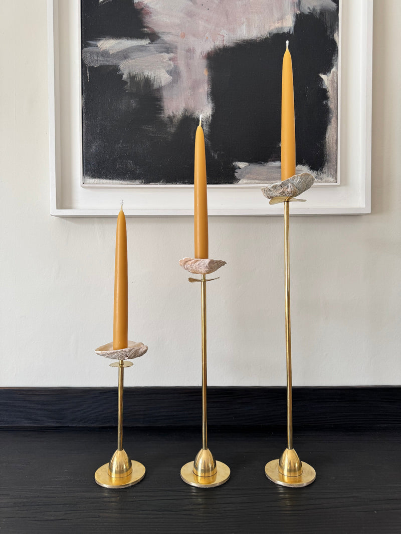 ‘Little Boats. Carry Light’ Norfolk Oyster Candlesticks