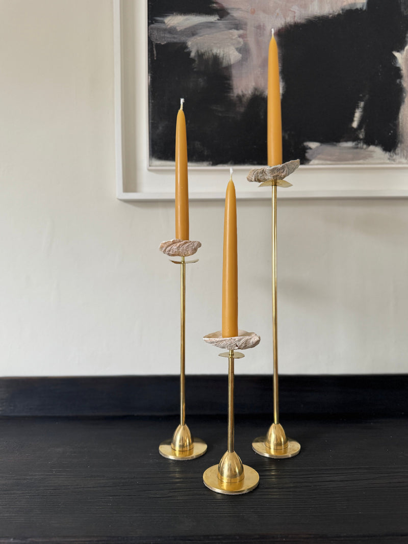 ‘Little Boats. Carry Light’ Norfolk Oyster Candlesticks