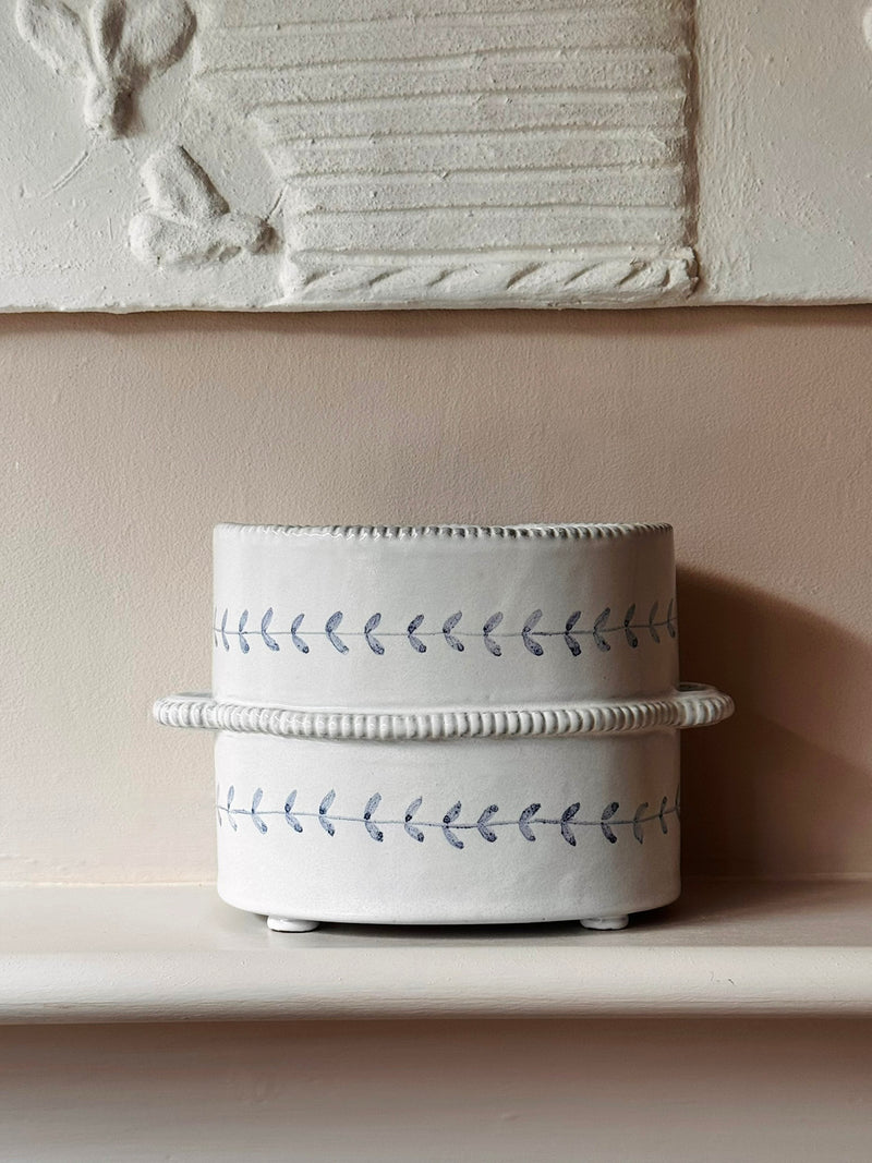 English Delftware Sprigged Jardinieres