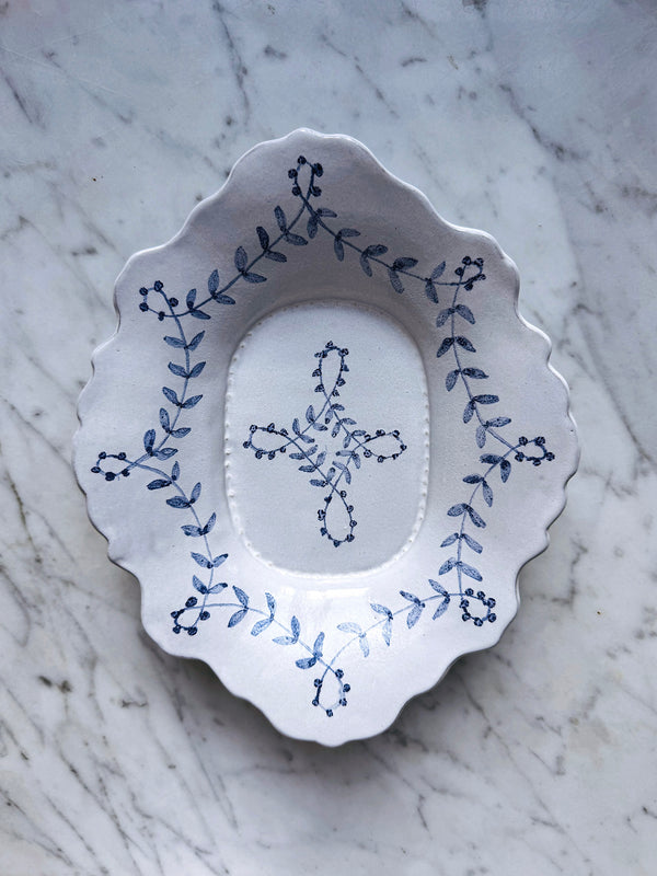 English Delftware Sprigged Platters
