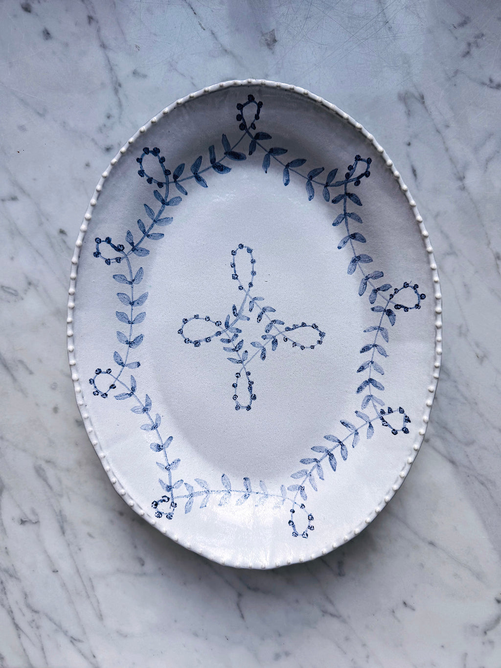 Sprigged English Delftware Sprigged Platters – The Merchant's Table