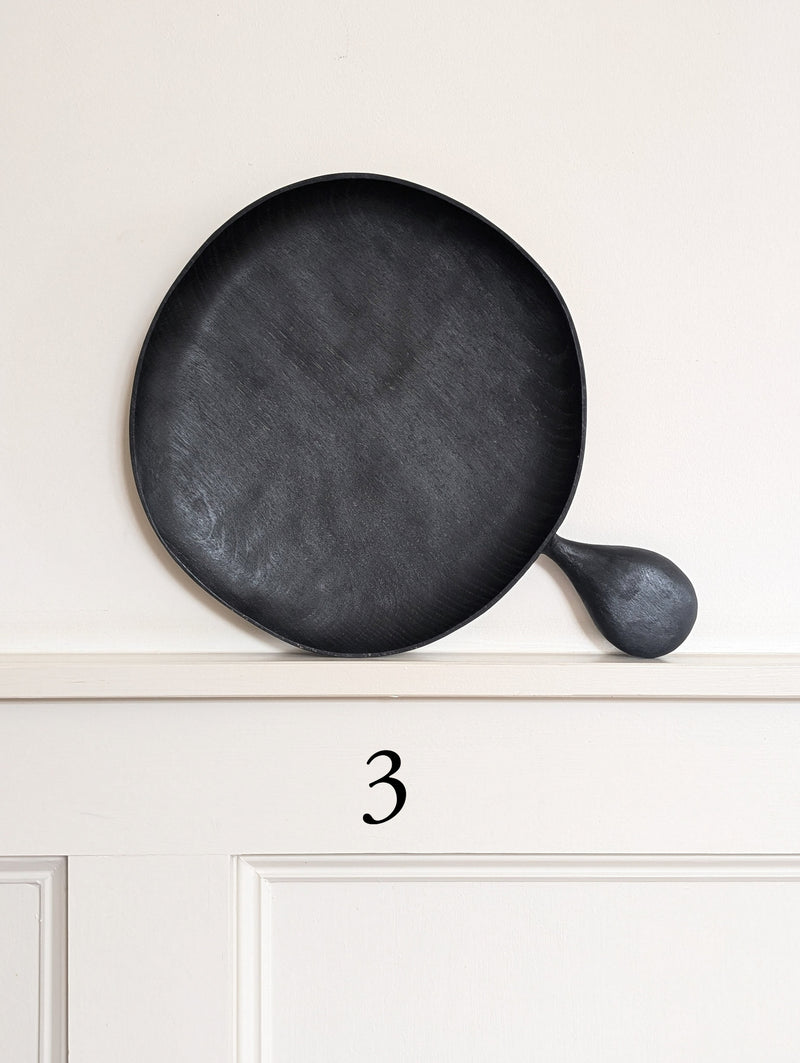 Extra Large Ebonised Oak Plate Scoops