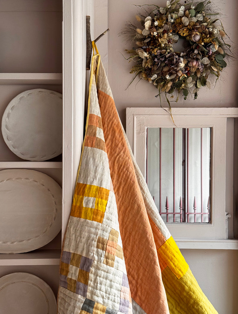 Harvest Moon Hand Stitched Quilt