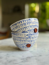 Hand-Painted Blue & White Tea Bowls