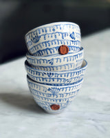 Hand-Painted Blue & White Tea Bowls