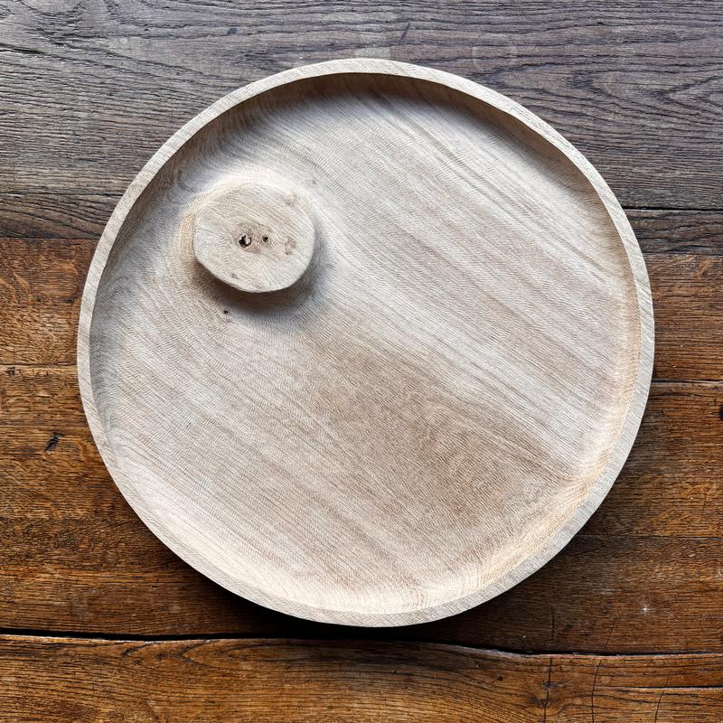 Large Natural 'Stone' Oak Tray