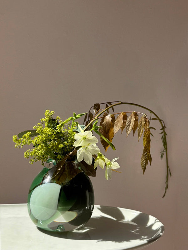 Hand-Blown Tricolour Glass Vase