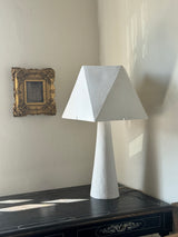 White Plaster & Brass Table Lamps