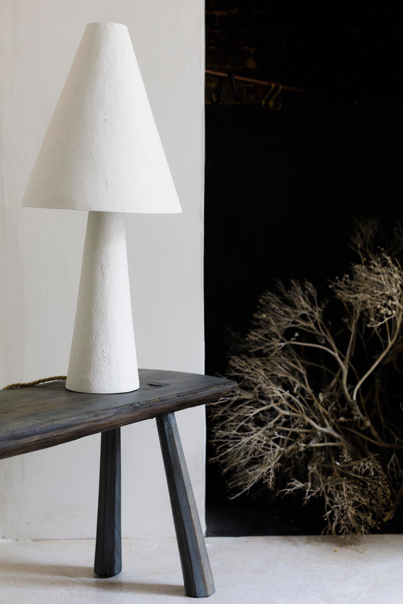 White Plaster & Brass Table Lamps - Rebecca Cocks