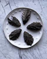 Porcelain Smoke Fired Shells with Copper Guilding