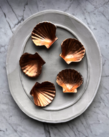 Porcelain Smoke Fired Shells with Copper Guilding