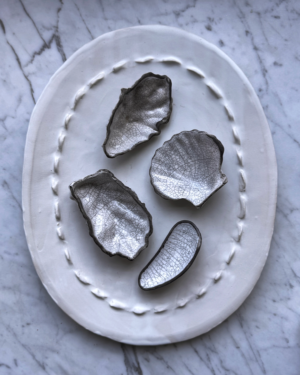 Crackle Raku Fired Porcelain Shells